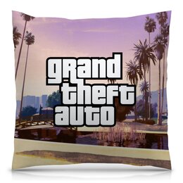 Заказать подушку в Москве. Подушка 40x40 см с полной запечаткой Grand Theft Auto от THE_NISE  - готовые дизайны и нанесение принтов.