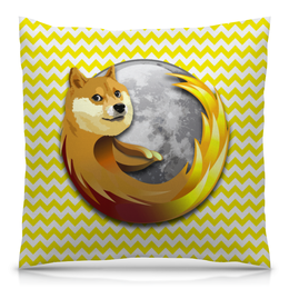 Заказать подушку в Москве. Подушка 40x40 см с полной запечаткой Doge Firefox от Jimmy Flash - готовые дизайны и нанесение принтов.