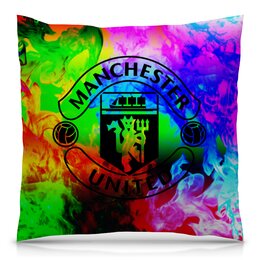 Заказать подушку в Москве. Подушка 40x40 см с полной запечаткой Manchester United от THE_NISE  - готовые дизайны и нанесение принтов.