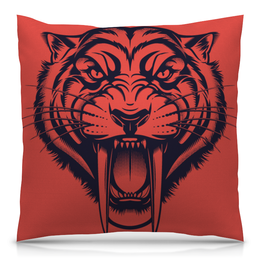Заказать подушку в Москве. Подушка 40x40 см с полной запечаткой Саблезубый тигр от Виктор Гришин - готовые дизайны и нанесение принтов.