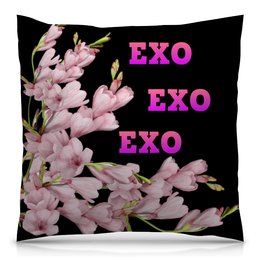Заказать подушку в Москве. Подушка 40x40 см с полной запечаткой EXO розовые цветы от nionilla - готовые дизайны и нанесение принтов.