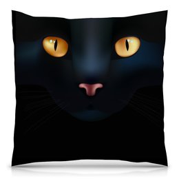 Заказать подушку в Москве. Подушка 40x40 см с полной запечаткой Чёрная кошка от Amerikanka - готовые дизайны и нанесение принтов.