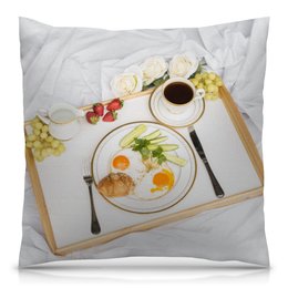 Заказать подушку в Москве. Подушка 40x40 см с полной запечаткой Утренний завтрак от Sheriff - готовые дизайны и нанесение принтов.