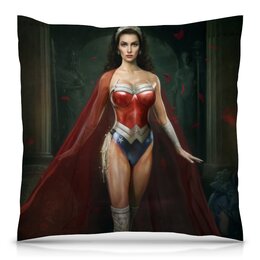 Заказать подушку в Москве. Подушка 40x40 см с полной запечаткой Чудо-женщина / Wonder Woman от Jimmy Flash - готовые дизайны и нанесение принтов.