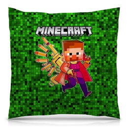 Заказать подушку в Москве. Подушка 40x40 см с полной запечаткой Minecraft  от T-shirt print  - готовые дизайны и нанесение принтов.