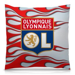 Заказать подушку в Москве. Подушка 40x40 см с полной запечаткой Olympique Lyonnais от THE_NISE  - готовые дизайны и нанесение принтов.