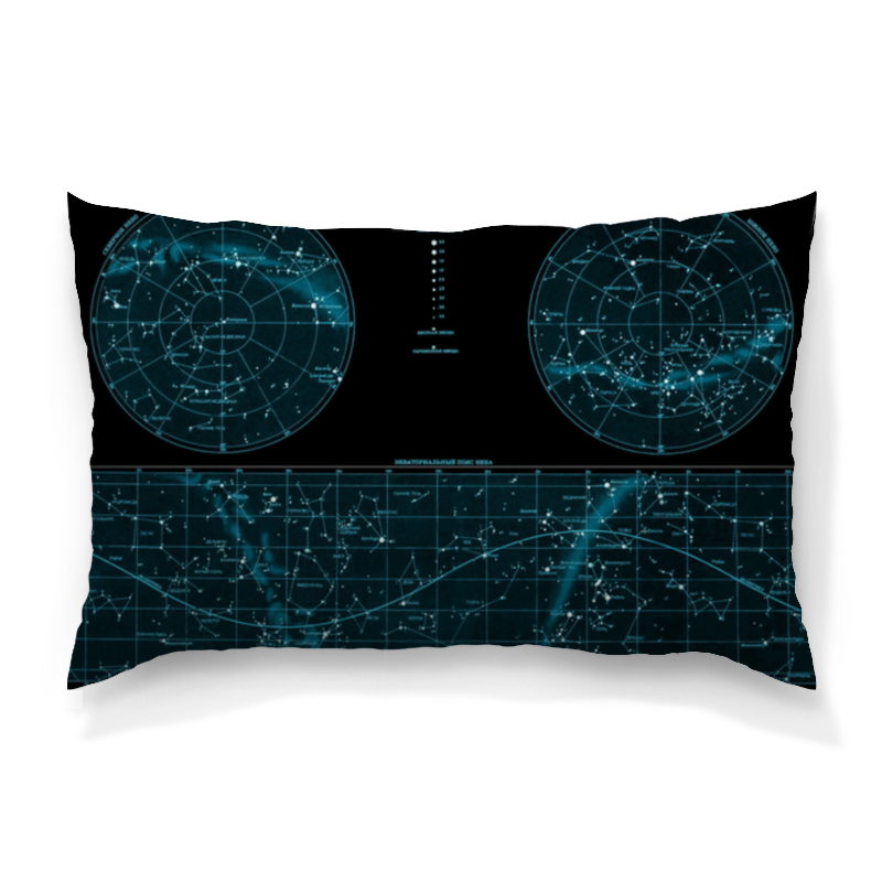 Printio Подушка 60x40 см с полной запечаткой Карта звёздного неба printio футболка с полной запечаткой женская карта звёздного неба