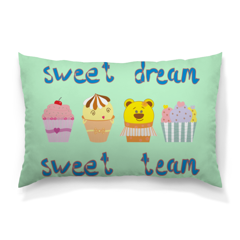 Printio Подушка 60x40 см с полной запечаткой Sweet dream - sweet team printio слюнявчик sweet dream sweet team