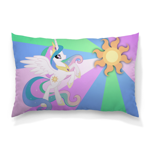 Заказать подушку в Москве. Подушка 60x40 см с полной запечаткой Princess Celestia Color Line от shadow_dash - готовые дизайны и нанесение принтов.