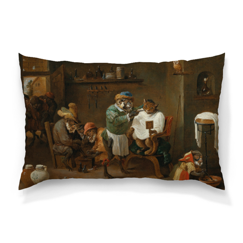 Заказать подушку в Москве. Подушка 60x40 см с полной запечаткой Abraham Teniers от THE_NISE  - готовые дизайны и нанесение принтов.