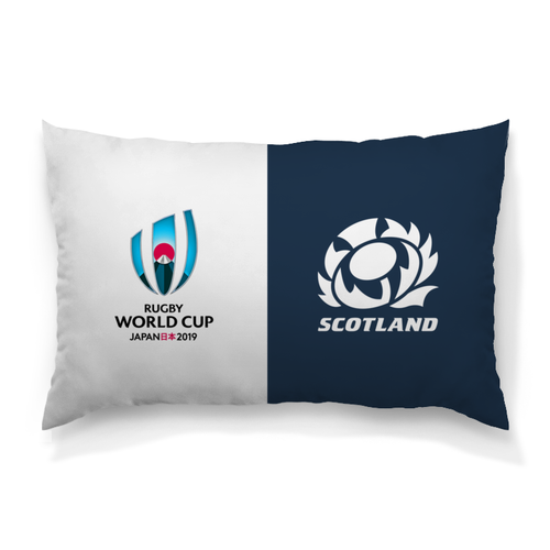 Заказать подушку в Москве. Подушка 60x40 см с полной запечаткой Шотландия регби - Кубок Мира от rugby - готовые дизайны и нанесение принтов.