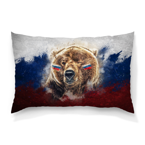 Заказать подушку в Москве. Подушка 60x40 см с полной запечаткой Русский Медведь от tutik_mutik@mail.ru - готовые дизайны и нанесение принтов.