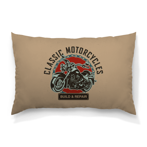 Заказать подушку в Москве. Подушка 60x40 см с полной запечаткой Classic motorcycles  от THE_NISE  - готовые дизайны и нанесение принтов.