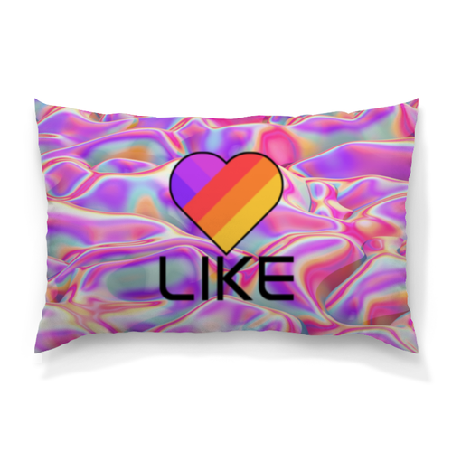 Заказать подушку в Москве. Подушка 60x40 см с полной запечаткой Like  от DESIGNER   - готовые дизайны и нанесение принтов.