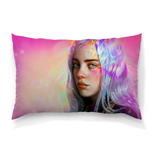 Заказать подушку в Москве. Подушка 60x40 см с полной запечаткой Billie Eilish от Jimmy Flash - готовые дизайны и нанесение принтов.
