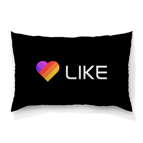 Заказать подушку в Москве. Подушка 60x40 см с полной запечаткой Like  от DESIGNER   - готовые дизайны и нанесение принтов.