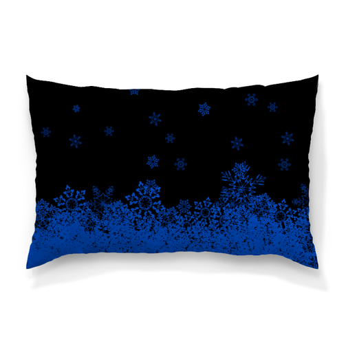 Заказать подушку в Москве. Подушка 60x40 см с полной запечаткой Синие снежинки от THE_NISE  - готовые дизайны и нанесение принтов.
