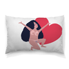 Заказать подушку в Москве. Подушка 60x40 см с полной запечаткой Девушка и сердце от khlele@mail.ru - готовые дизайны и нанесение принтов.