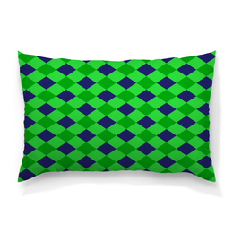 Заказать подушку в Москве. Подушка 60x40 см с полной запечаткой Сине-зеленые квадраты от THE_NISE  - готовые дизайны и нанесение принтов.
