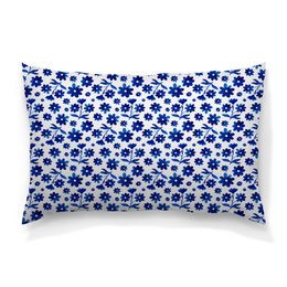 Заказать подушку в Москве. Подушка 60x40 см с полной запечаткой голубые цветы от THE_NISE  - готовые дизайны и нанесение принтов.