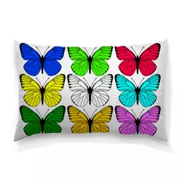 Заказать подушку в Москве. Подушка 60x40 см с полной запечаткой Цветные бабочки. от Alexey Evsyunin - готовые дизайны и нанесение принтов.