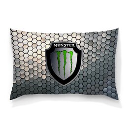 Заказать подушку в Москве. Подушка 60x40 см с полной запечаткой Monster Energy от THE_NISE  - готовые дизайны и нанесение принтов.