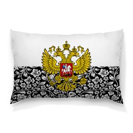 Заказать подушку в Москве. Подушка 60x40 см с полной запечаткой Цветы и герб от THE_NISE  - готовые дизайны и нанесение принтов.
