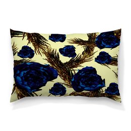 Заказать подушку в Москве. Подушка 60x40 см с полной запечаткой синие розы от THE_NISE  - готовые дизайны и нанесение принтов.