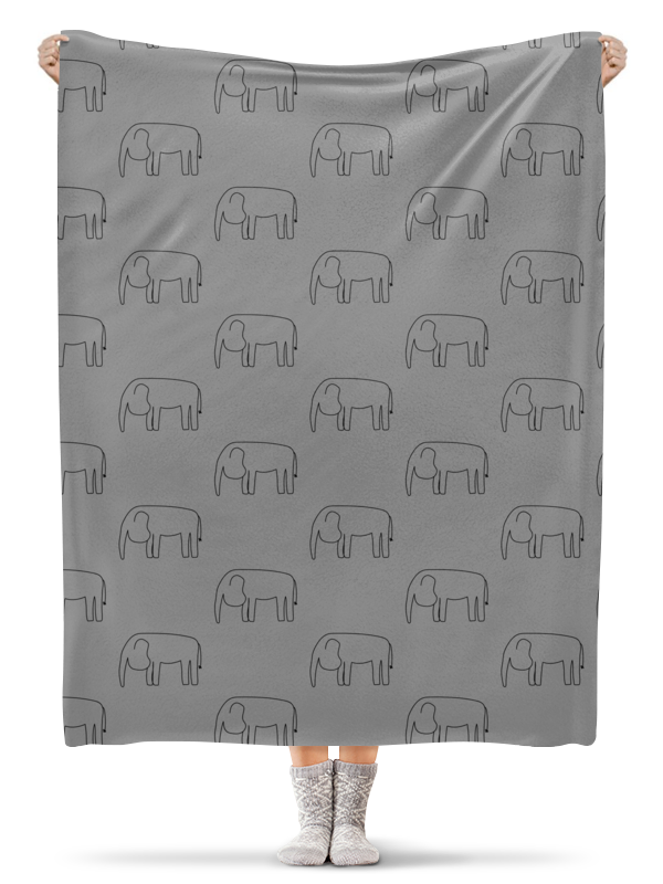 printio плед флисовый 130×170 см индийский слон Printio Плед флисовый 130×170 см Черный слон