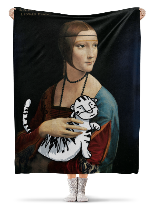 Printio Плед флисовый 130×170 см «дама с тигром» плед первый мебельный коты