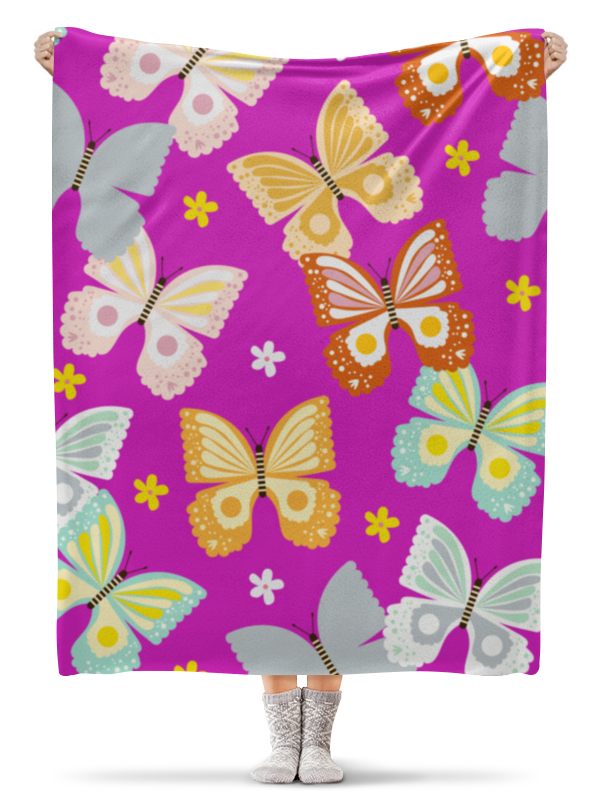 Printio Плед флисовый 130×170 см Бабочки printio плед флисовый 130×170 см кружевные бабочки