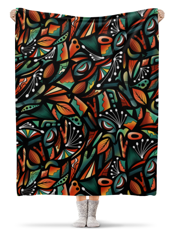 Printio Плед флисовый 130×170 см Абстрактное на черном printio плед флисовый 130×170 см кленовые листья оранжевые