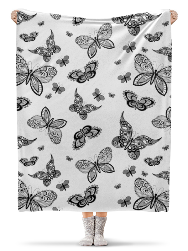 Printio Плед флисовый 130×170 см Кружевные бабочки силиконовый чехол на meizu m6t узор из бабочек для мейзу м6т