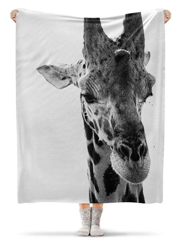 Printio Плед флисовый 130×170 см Голова самца жирафа портрет по фото радость