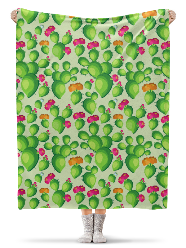 Printio Плед флисовый 130×170 см Кактусы в цвету printio скатерть квадратная кактусы в цвету