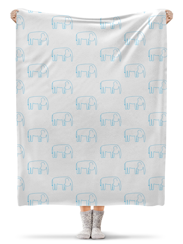 printio плед флисовый 130×170 см индийский слон Printio Плед флисовый 130×170 см Синий слон