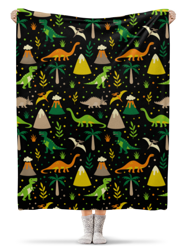 Printio Плед флисовый 130×170 см Динозавры
