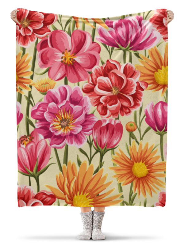 Printio Плед флисовый 130×170 см Садовые цветы