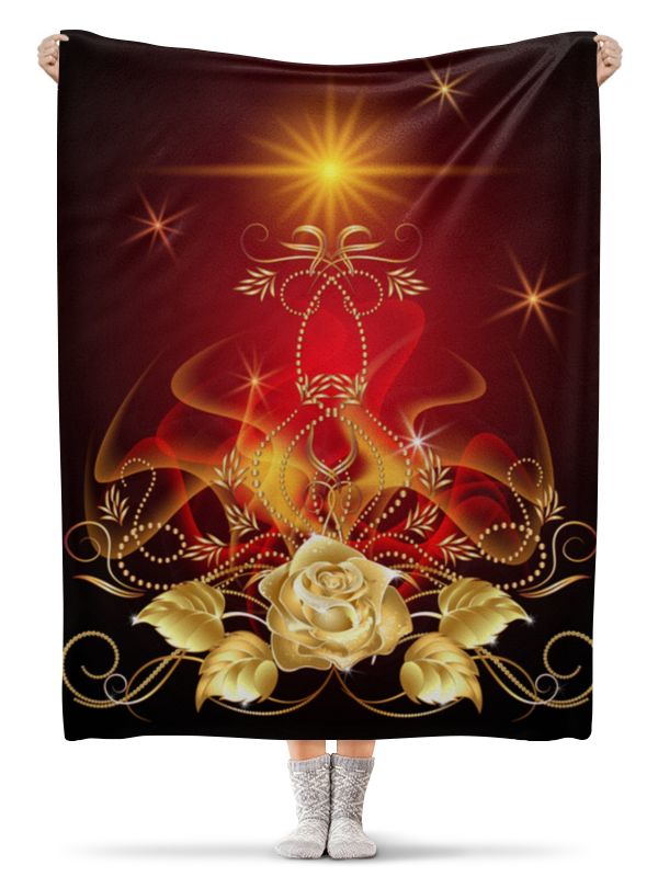 Printio Плед флисовый 130×170 см Золотая роза