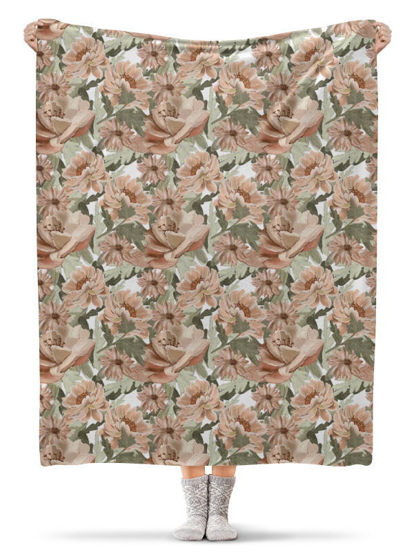 Printio Плед флисовый 130×170 см Цветы