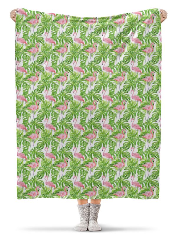Printio Плед флисовый 130×170 см Розовый фламинго