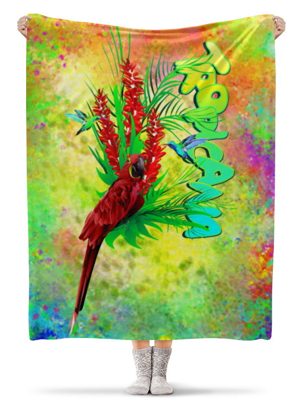 Printio Плед флисовый 130×170 см Tropicana. printio плед флисовый 130×170 см красивый орнамент с птицами дизайн с перьями
