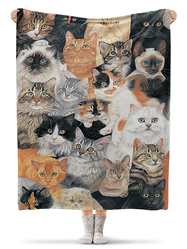 Printio Плед флисовый 130×170 см Кошки printio плед флисовый 130×170 см кошки