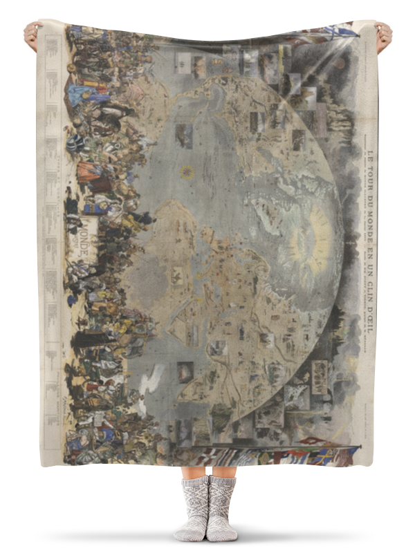 Printio Плед флисовый 130×170 см Le tour du monde en un clin d'oeil 1876 clima gabriele en un clin d oeil