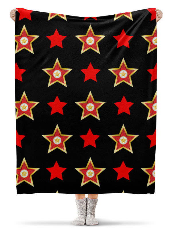 Printio Плед флисовый 130×170 см Звезды березин ф красные звезды