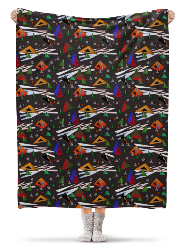 Printio Плед флисовый 130×170 см Геометрические индейские мотивы