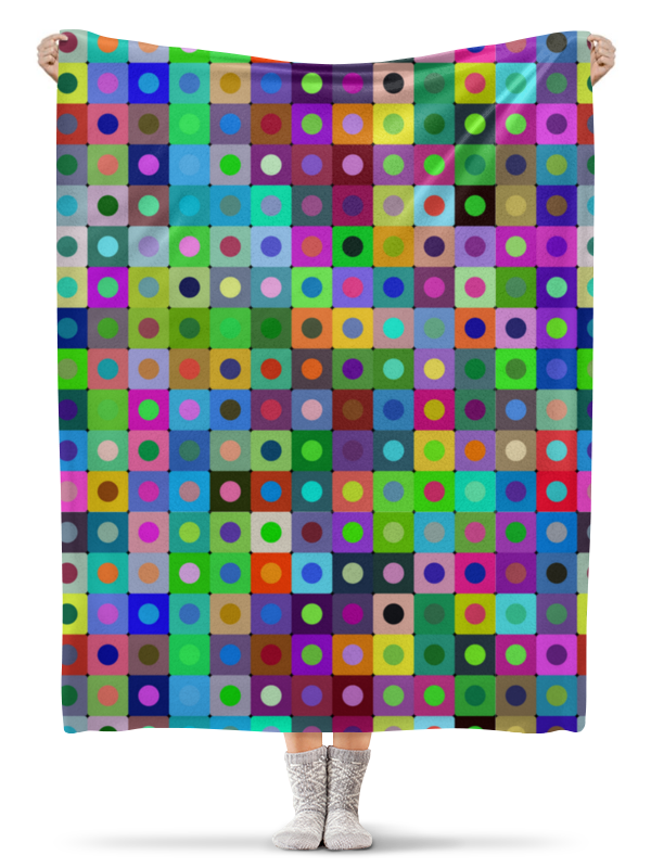 Printio Плед флисовый 130×170 см Круги и квадраты