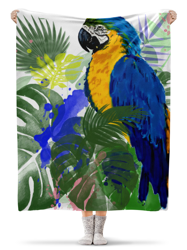 Printio Плед флисовый 130×170 см Попугай в тропиках