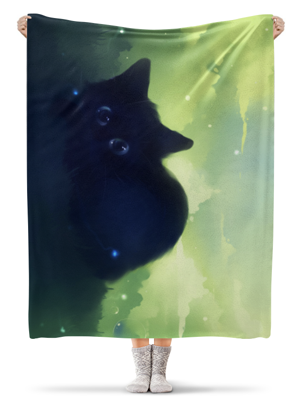Printio Плед флисовый 130×170 см Черный котик