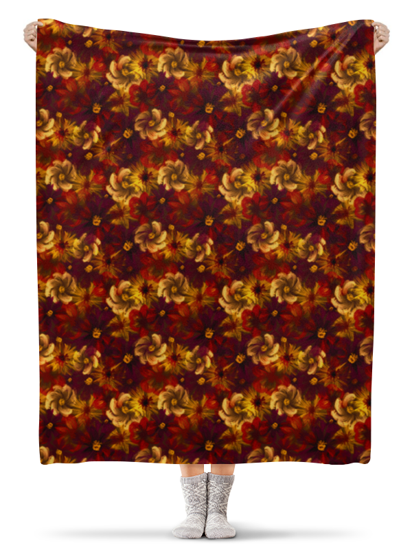 Printio Плед флисовый 130×170 см Цветочное тепло